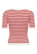 Pulover Dama Jdyaya O-Neck Cloud Dancer /Red Stripe