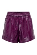 Women Shorts Only Onlditte Croco Faux Leather Italian Plum