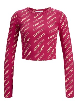 Women Blouse Jjxx Jxfeline Str Rib Cerise