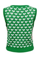 Women Vest Only Onlxmas Heart V-Neck Green Bee