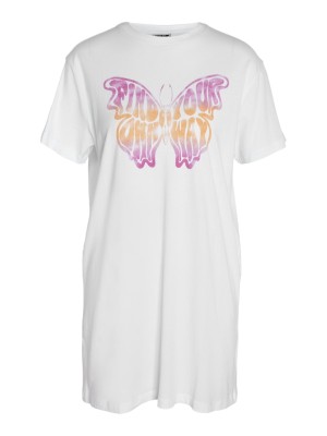 Tricou Dama Noisy May Nmzodiac O-Neck Bright White Print Butterfly