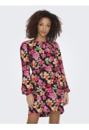 Dress Jacqueline De Young Jdyrosie Short Black/Pink Flowers