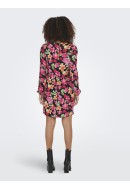 Dress Jacqueline De Young Jdyrosie Short Black/Pink Flowers