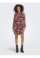 Rochie Jacqueline De Young Jdyrosie Short Black/Pink Flowers