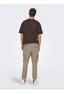 Pantaloni Barbati Only&Sons Onslinus Crop 0019 Cot Lin Cargo Chinchilla