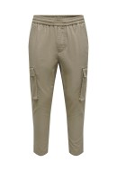 Men Pants Only&Sons Onslinus Crop 0019 Cot Lin Cargo Chinchilla