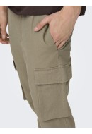 Men Pants Only&Sons Onslinus Crop 0019 Cot Lin Cargo Chinchilla