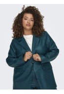 Women Blazer Onlycarmakoma Carpapaya Faux Leather Dark Sea