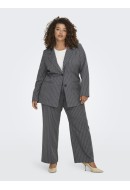 Women Blazer Only Carmakoma Carnewdita Check Dark Grey Melange Stripes Cloud Dancer
