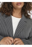 Women Blazer Only Carmakoma Carnewdita Check Dark Grey Melange Stripes Cloud Dancer