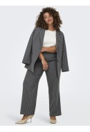 Women Blazer Only Carmakoma Carnewdita Check Dark Grey Melange Stripes Cloud Dancer