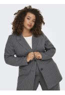 Women Blazer Only Carmakoma Carnewdita Check Dark Grey Melange Stripes Cloud Dancer
