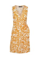 Rochie Pieces Pclarisa Short Wrap panza Flame Orange /Big Flower