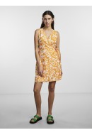 Rochie Pieces Pclarisa Short Wrap panza Flame Orange /Big Flower
