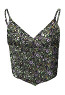 Maieu Dama Noisy May Nmrue Singlet Crop Black/Flover Print