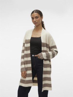 Cardigan Dama Vero Moda Vmphiline Open Birch/W Brown Lentil