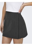 Skirt Only Onlbrie Hw Short Pinst Dark Grey Melange