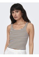 Maieu Dama Only Onlnessa Sl Short Stripe Cloud Dancer /Blue Multi