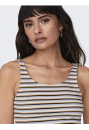 Maieu Dama Only Onlnessa Sl Short Stripe Cloud Dancer /Blue Multi