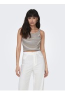 Maieu Dama Only Onlnessa Sl Short Stripe Cloud Dancer /Blue Multi