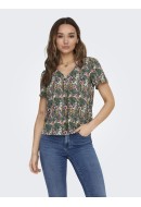 Bluza Dama Jdy Jdyamanda V-Neck Balsam Green/Floral