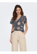 Bluza Dama Jdy Jdyamanda V-Neck Blue Mirage/Bigrose