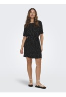 Rochie Only Amanda 2/4 Belt Wvn Black/Love Dots