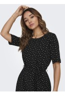 Rochie Only Amanda 2/4 Belt Wvn Black/Love Dots