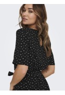 Rochie Only Amanda 2/4 Belt Wvn Black/Love Dots