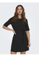 Rochie Only Amanda 2/4 Belt Wvn Black/Love Dots