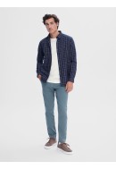 Men Blouse Selected SlhgSlub O-Neck Egret