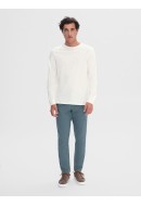 Men Blouse Selected SlhgSlub O-Neck Egret