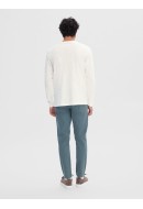 Men Blouse Selected SlhgSlub O-Neck Egret