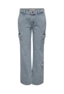 Blugi Dama Only Onlbohemia Lw Wide Cargo Slit Light Blue Denim