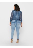 Blugi Dama Carmakoma Carwilly Reg Sk Raw Ank Rea213 Light Blue Denim