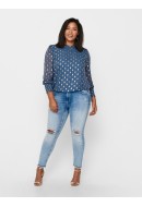 Blugi Dama Carmakoma Carwilly Reg Sk Raw Ank Rea213 Light Blue Denim