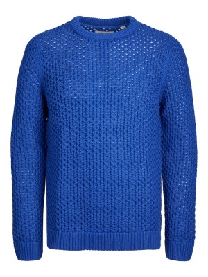 Pulover Barbati Jack&Jones Jcogrid Crew Neck Blue Lolite