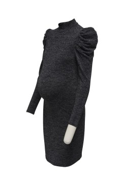Rochie Olmonly Roma Puff Short Black/Silver Lurex