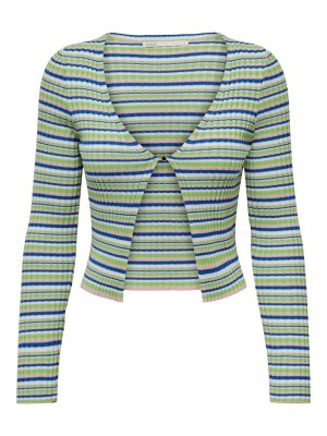 Cardigan Dama Only Onlamour Cropped Striped Green Flash/Pink/Super Sonic