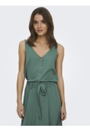 Maieu Dama Only Onl Nova Lux Button Singlet Blue Spruce