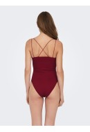 Body Dama Only Onlvicky Seaml Rib Strap Cabernet