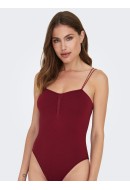 Body Dama Only Onlvicky Seaml Rib Strap Cabernet
