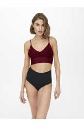 Bustier  Only Onlvicky Rib SeamleV-Neck Cabernet