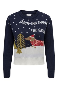 Women Sweater Only Onlxmas Daching O-Neck Night Sky