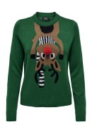 Pulover Dama Onlxmas Deer O-Neck Green Jacket