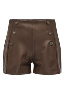 Pantaloni Scurti Dama Only Onlstar Hw Faux Leather Chestnut