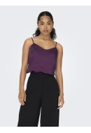 Maieu Dama Only Onlmayra Tie Satin Singlet Italian Plum