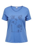 Women T-shirt Only Carmakoma Carquote V-Neck Reg Super Sonic