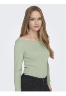 Women Blouse Only Onlsandy Detail Boatneck Smoke Green