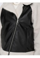 Women Jacket Only Onljuna Faux Leather Mix Black/Pumice Stone